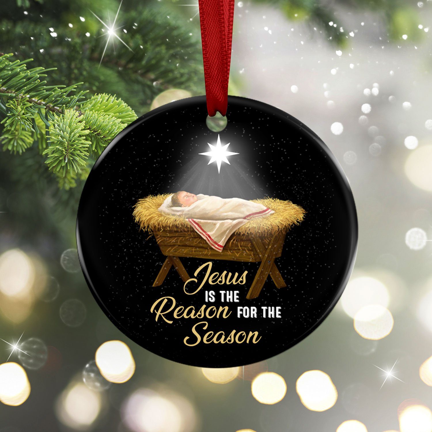 Jesus Is The Reason For The Season Nativity Ornament BNN671O