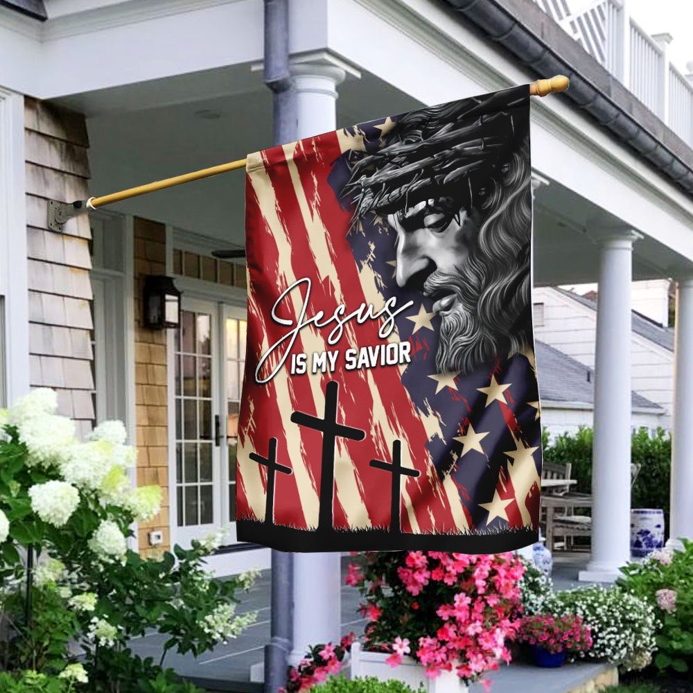 Jesus My Savior Jesus Christian American US Flag