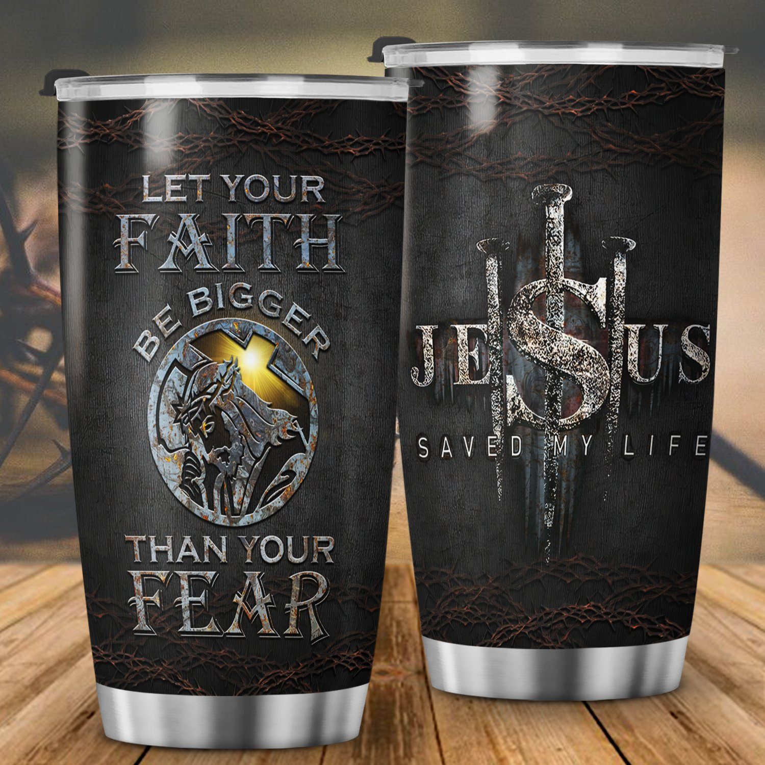 Jesus Saved My Life Tumbler, Let Your Faith Be Bigger Than Your Fear Tumbler 20oz TQN397TU
