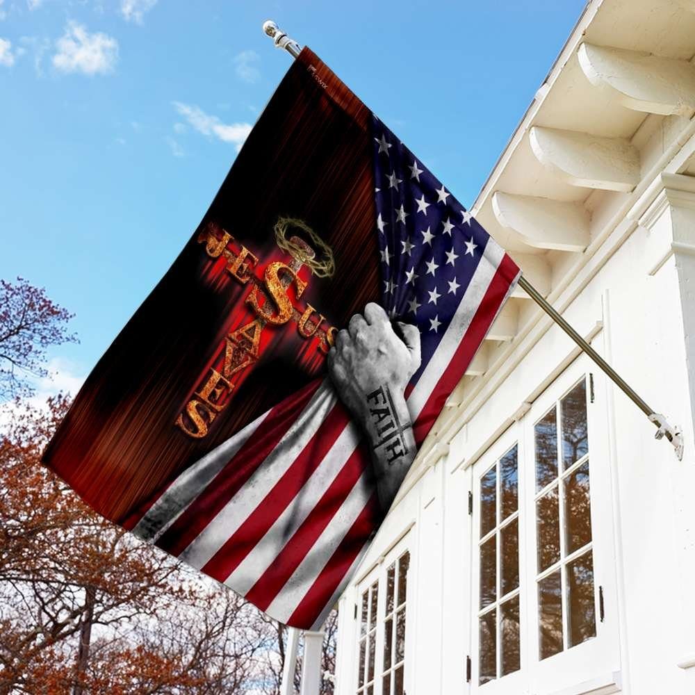 Jesus Saves American US Flag