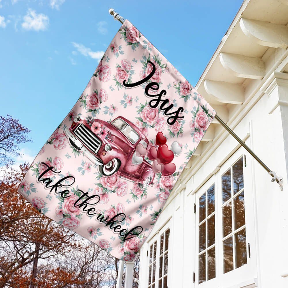 Jesus Take The Wheel Flag