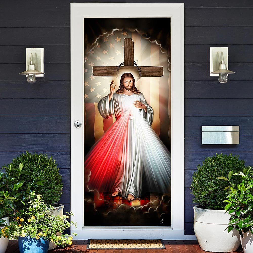 Jesus With America Door Cover