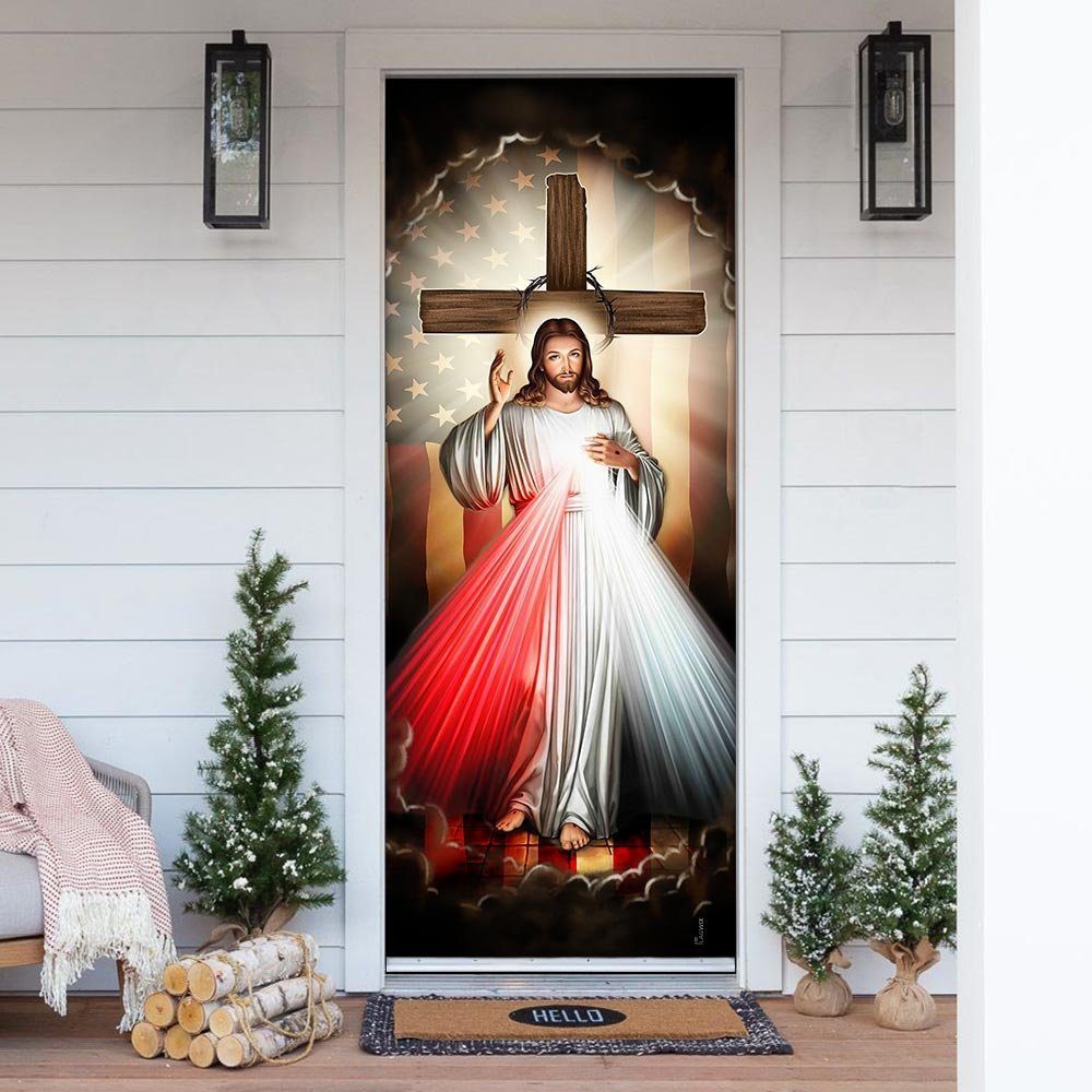 Jesus With America Door Cover