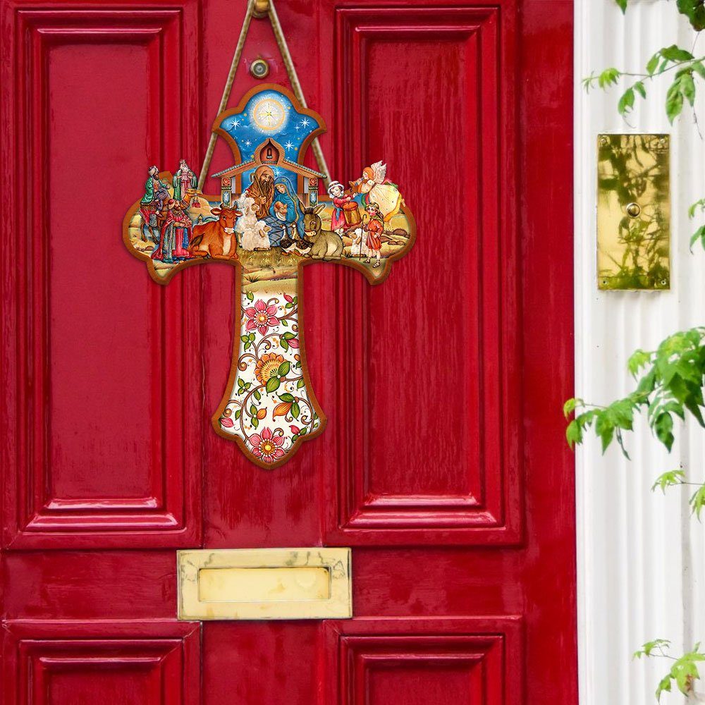 Jesus Wooden Sign Jesus Was Born Door Sign TRL1498WD