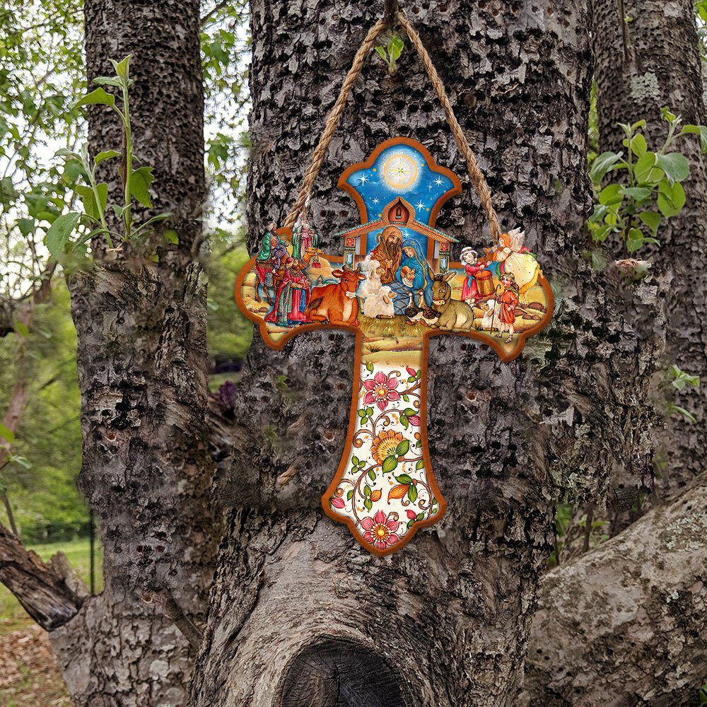 Jesus Wooden Sign Jesus Was Born Door Sign TRL1498WD