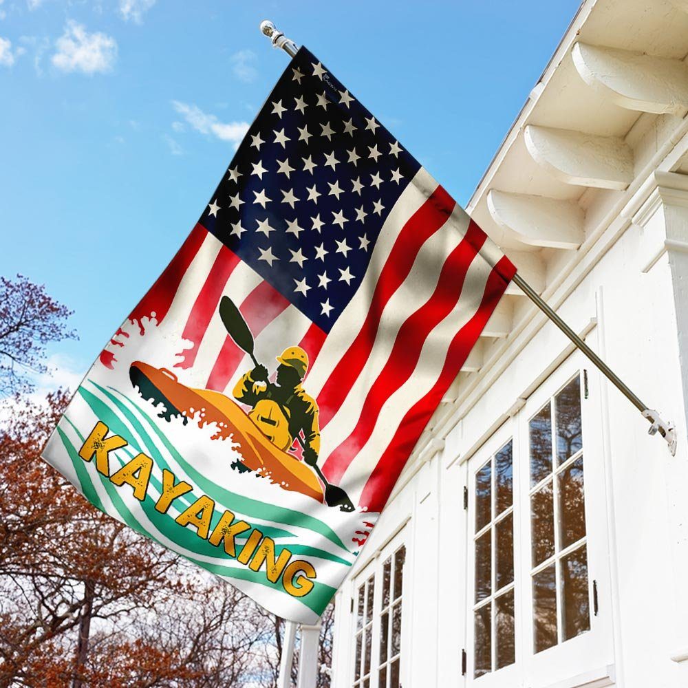 Kayaking American Flag