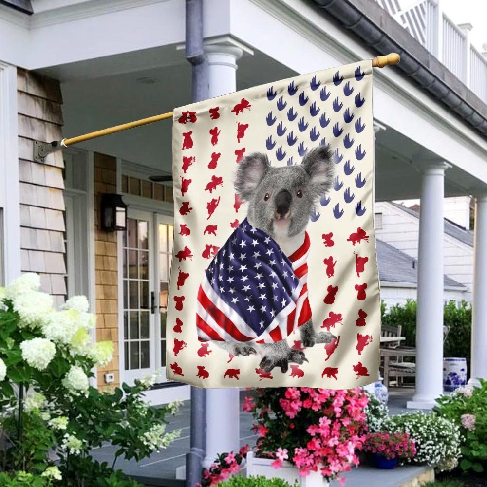 Koala Wrapped In American Flag