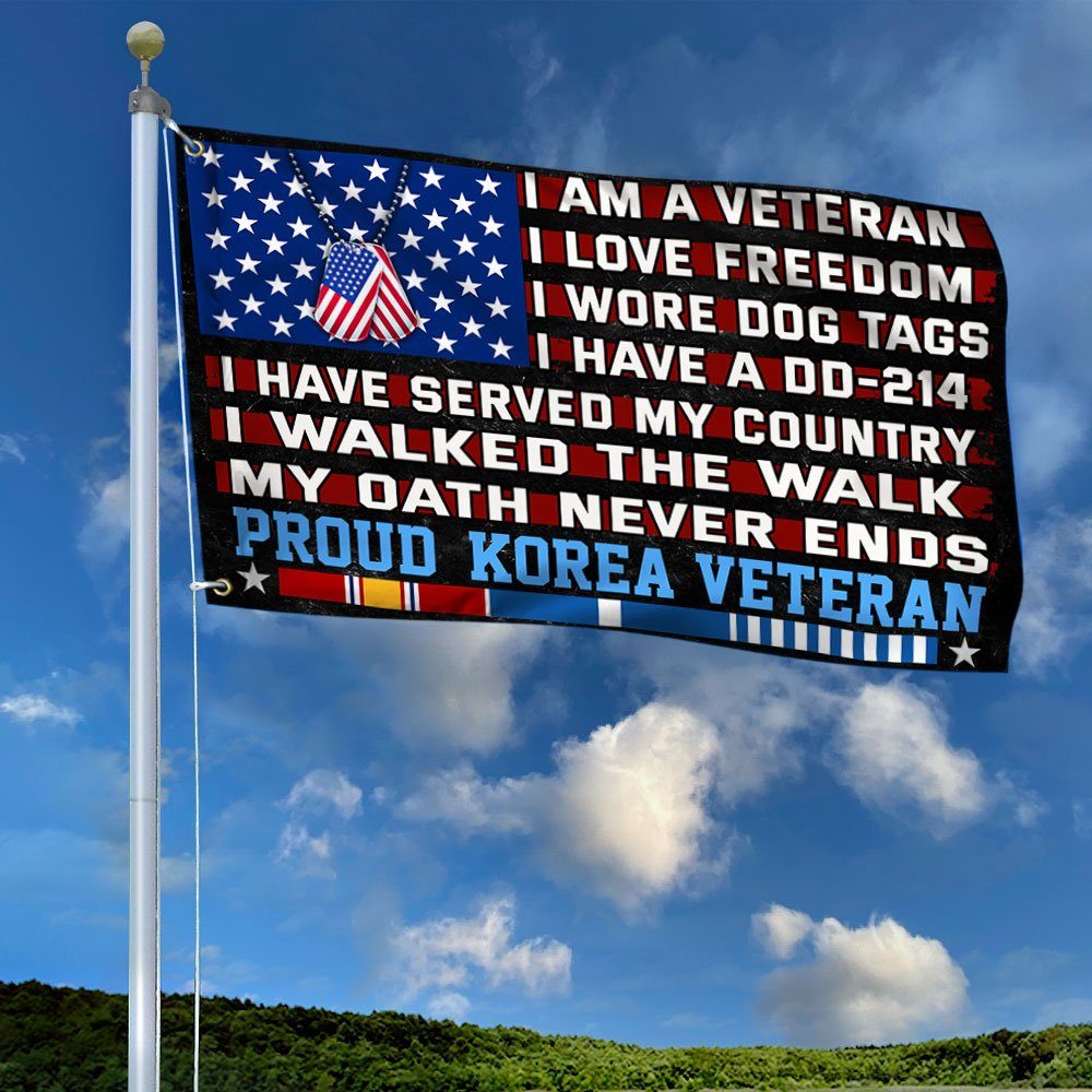 Korea Veteran Grommet Flag, I Walked The Walk Flag QNN532GFv2