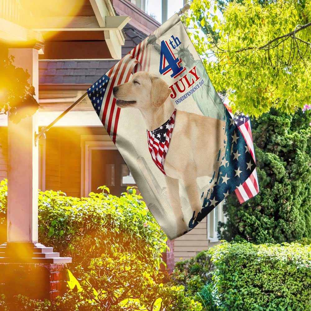 Labrador Retriever. Happy 4th Of July American Flag
