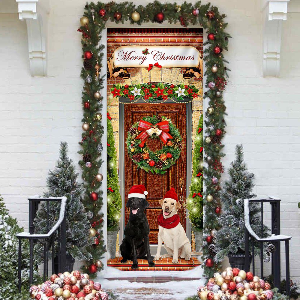 Labrador Retriever Christmas Door Cover