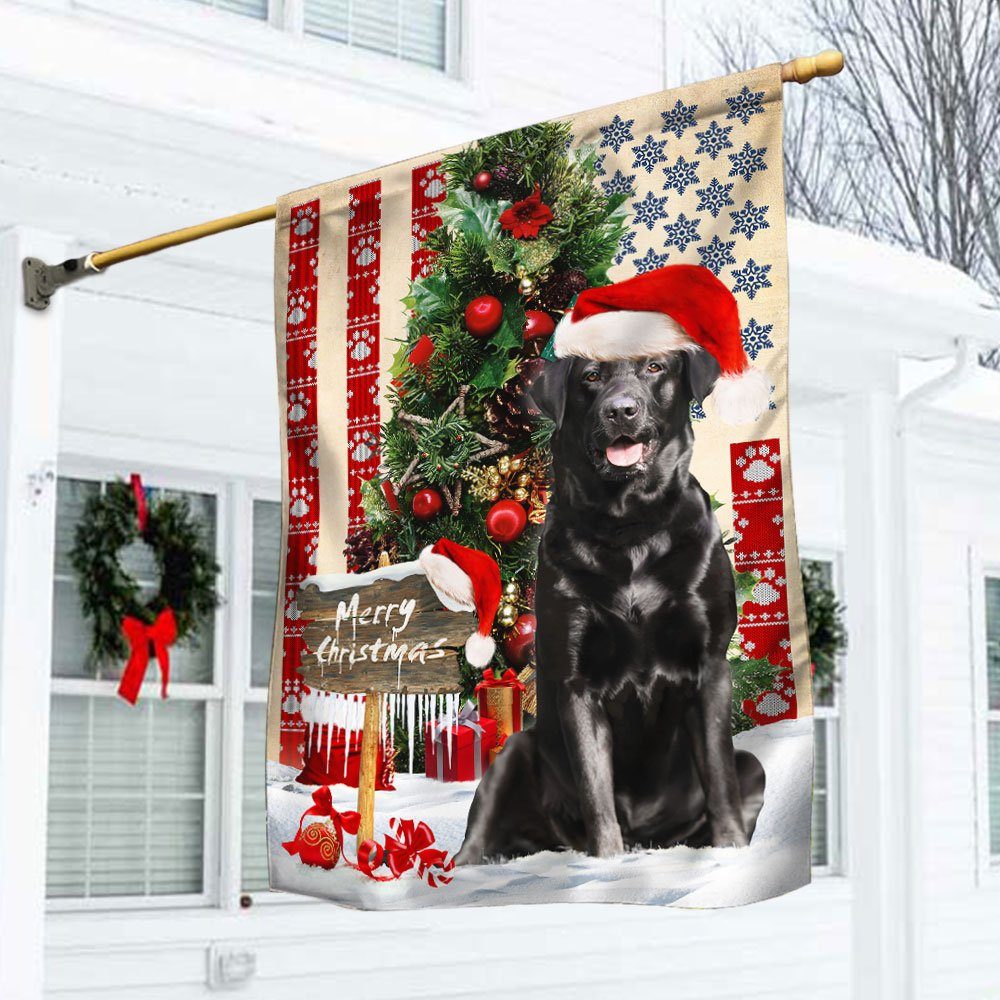 Labrador Retriever Dog Christmas American Flag QNN565FV3
