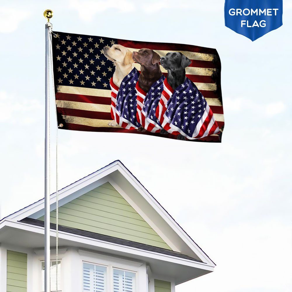 Labrador Retriever Flag Flagwix™ American Grommet Flag On Patriot Day ANL40GFv35