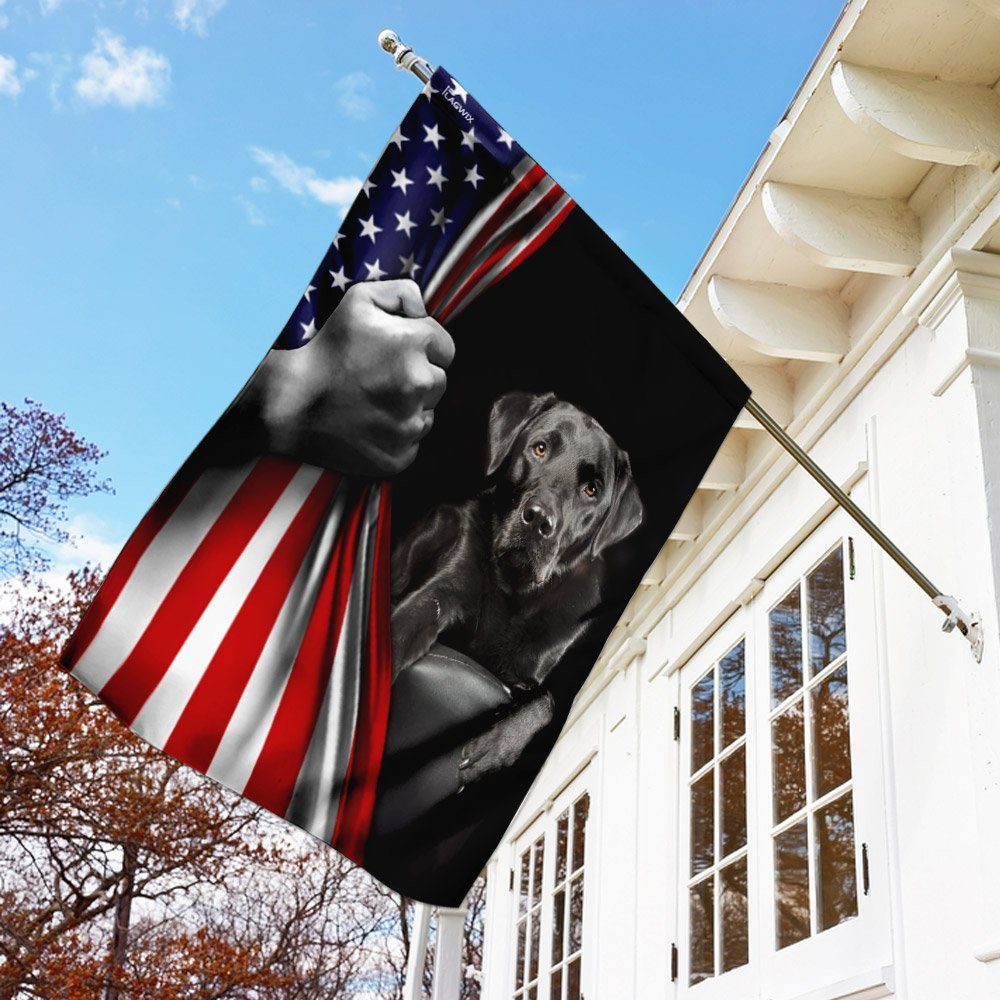 Labrador Retriever Lover American US Flag
