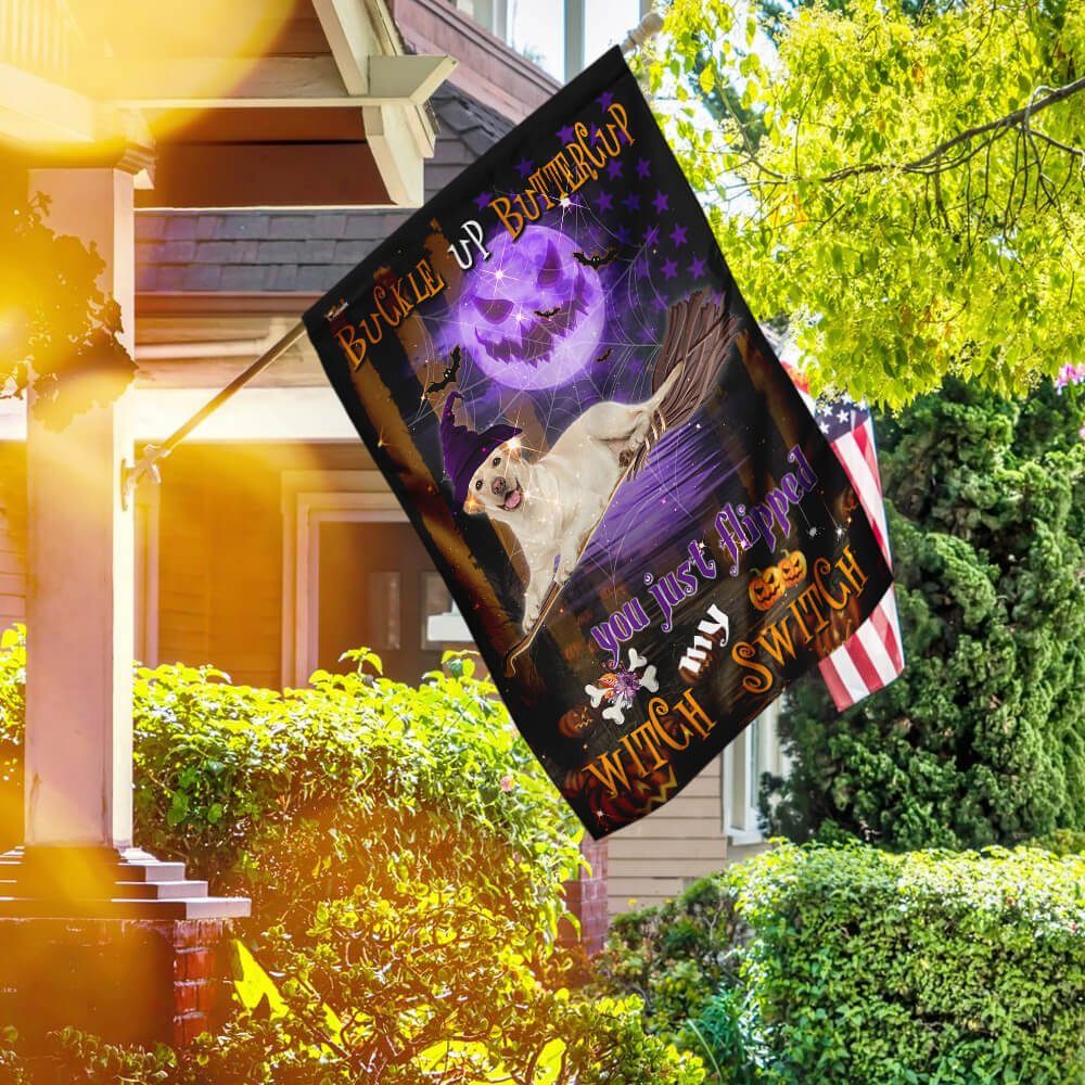Labrador Witch Switch Halloween Flag