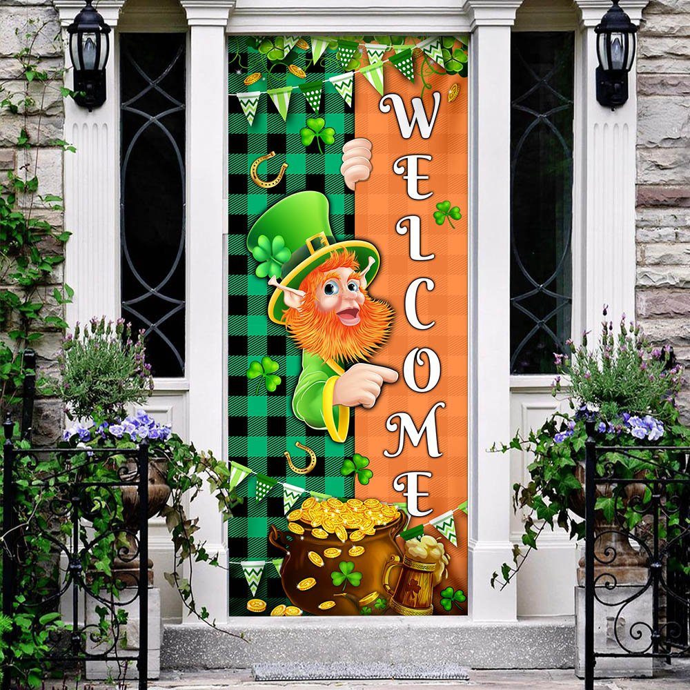 Leprechaun Welcome St. Patrick's Day Door Cover LNT804Dv1