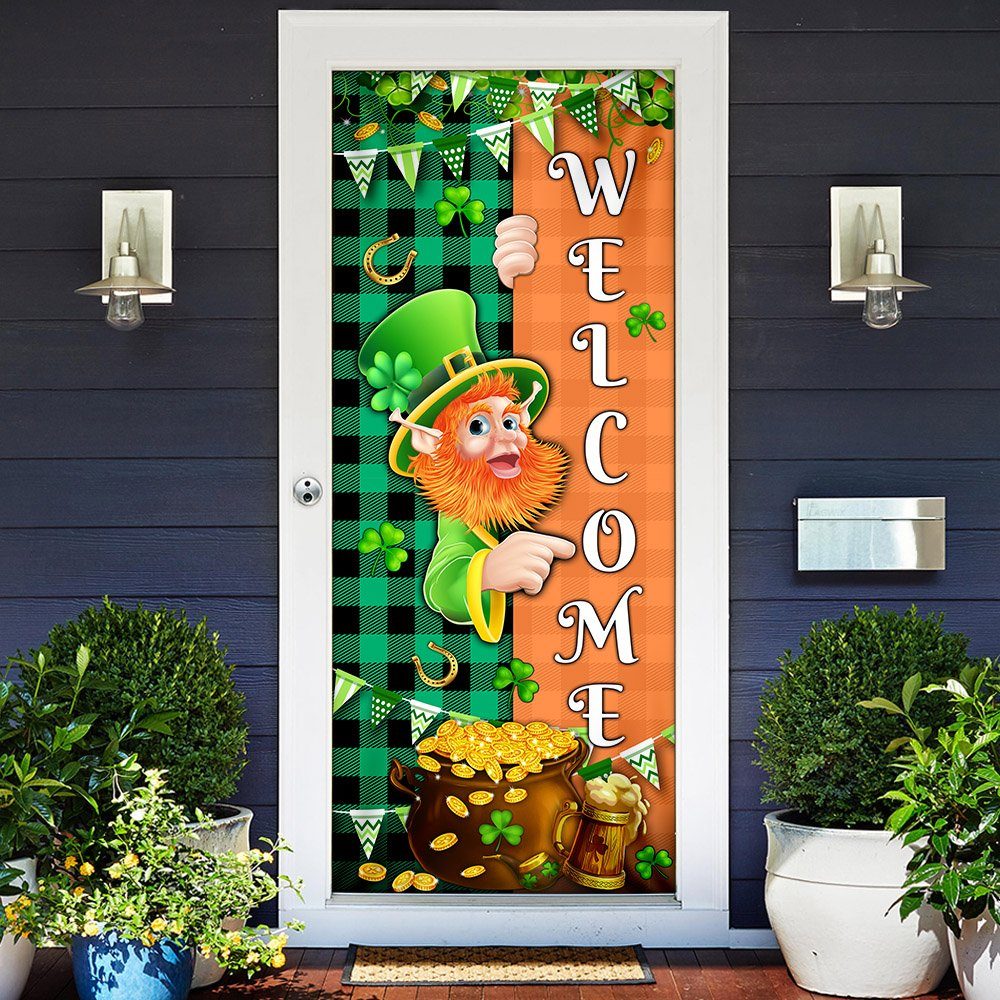 Leprechaun Welcome St. Patrick’s Day Door Cover LNT804Dv1