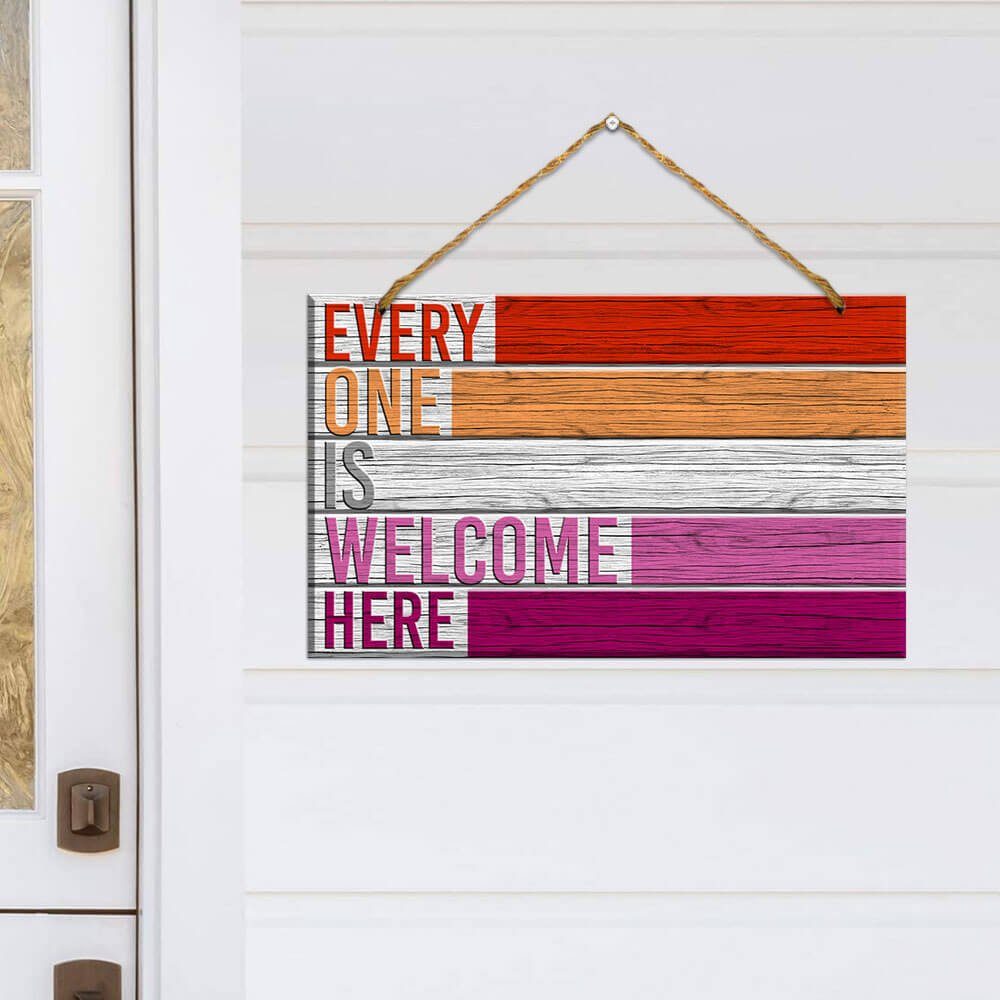 Lesbian Pride LGBT Rectangle Wooden Sign THB3261WDv1