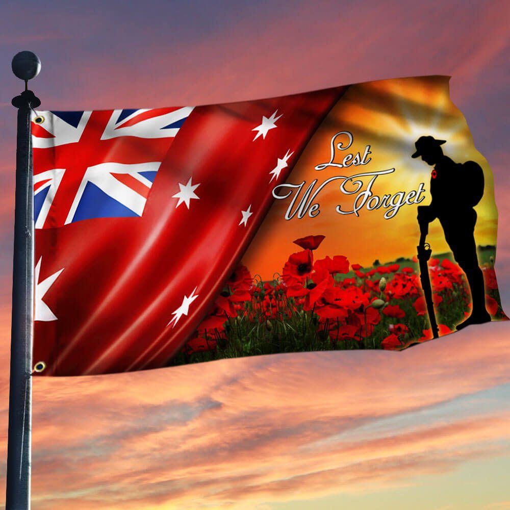 Lest We Forget Veteran Australian Grommet Flag THB3369GFv1