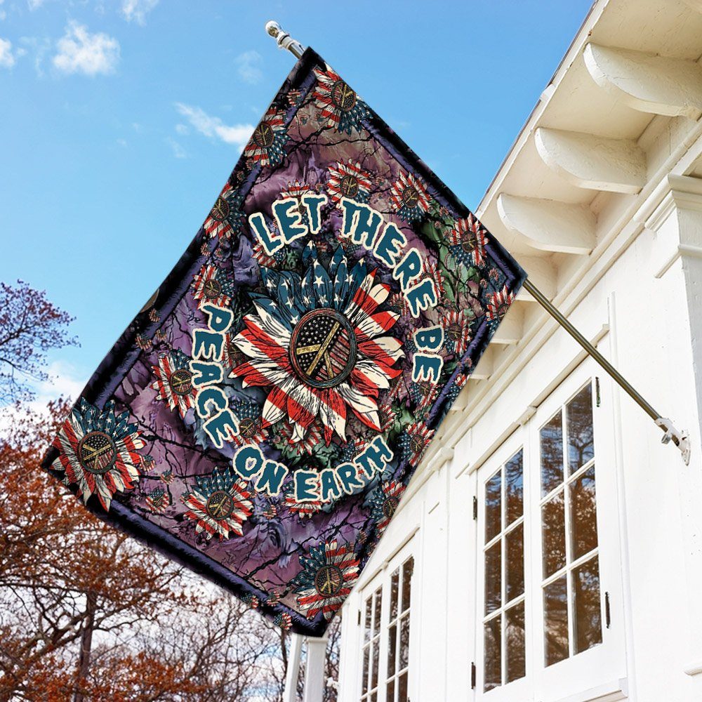 Let There Be Peace On Earth Hippie Flag