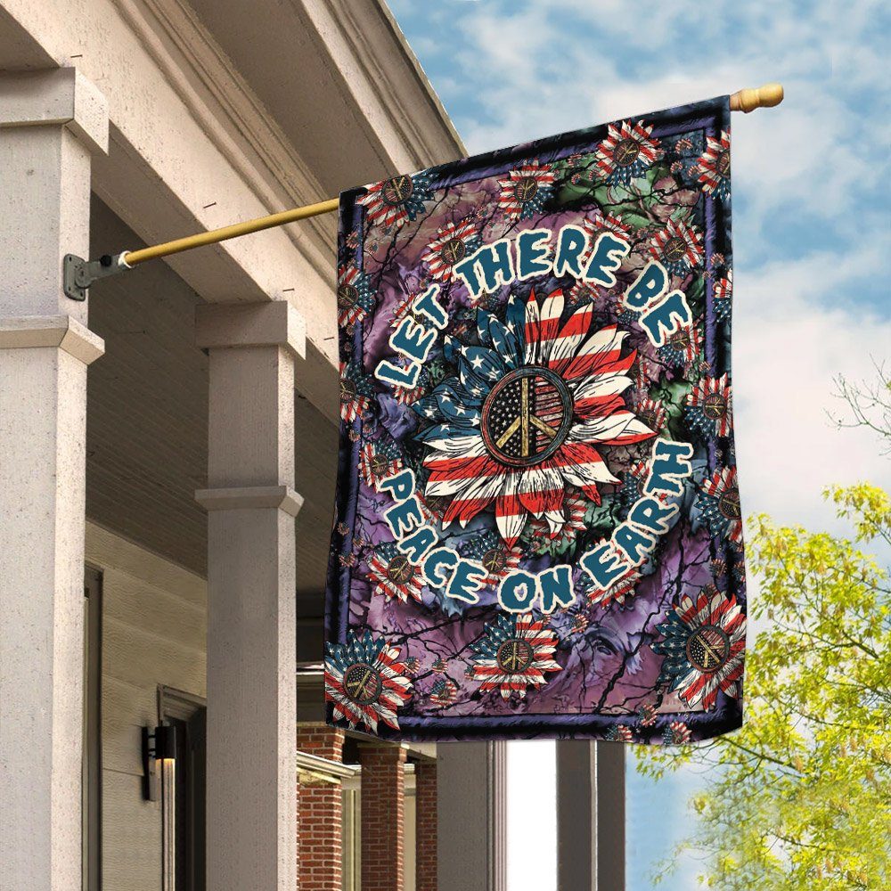 Let There Be Peace On Earth Hippie Flag
