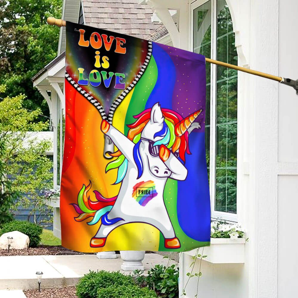 LGBT Flag Love Is Love, Rainbow Unicorn Pride Flag TPT811F