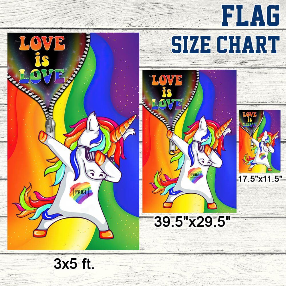LGBT Flag Love Is Love, Rainbow Unicorn Pride Flag TPT811F