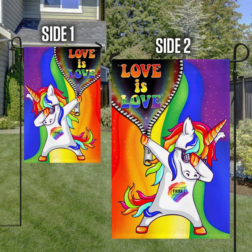LGBT Flag Love Is Love, Rainbow Unicorn Pride Flag TPT811F