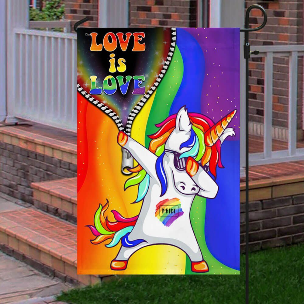 LGBT Flag Love Is Love, Rainbow Unicorn Pride Flag TPT811F