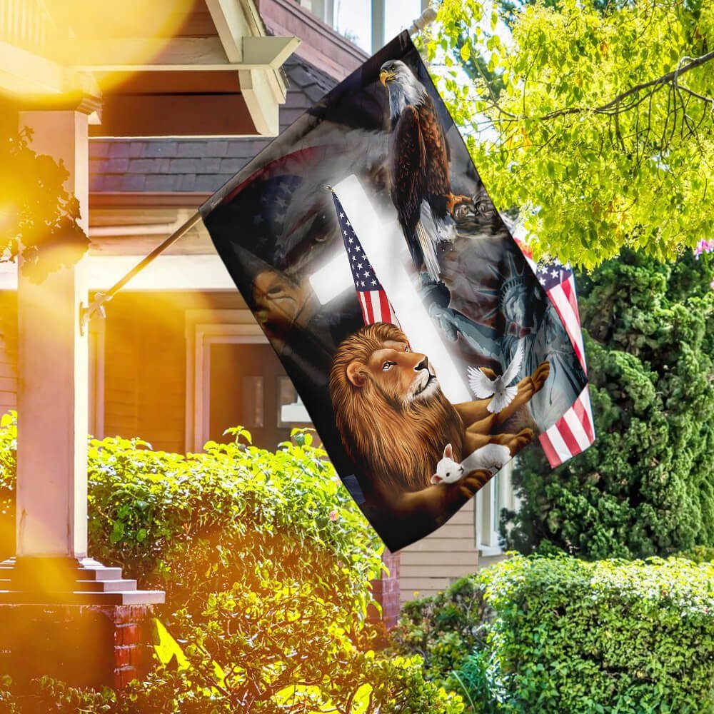 Lion and Lamb American Flag