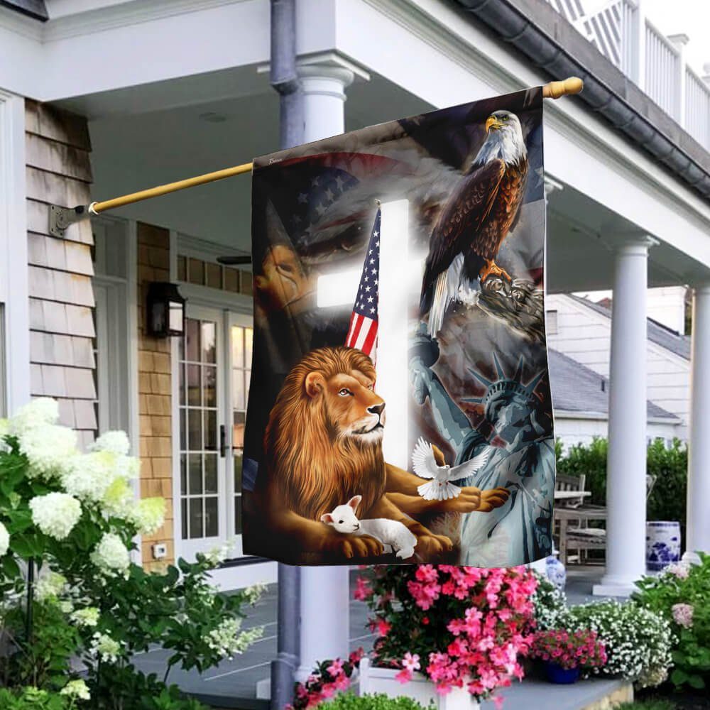 Lion and Lamb American Flag