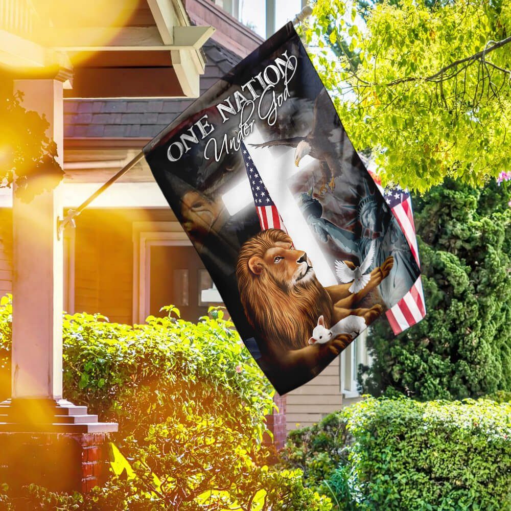 Lion and Lamb One Nation Under God Flag