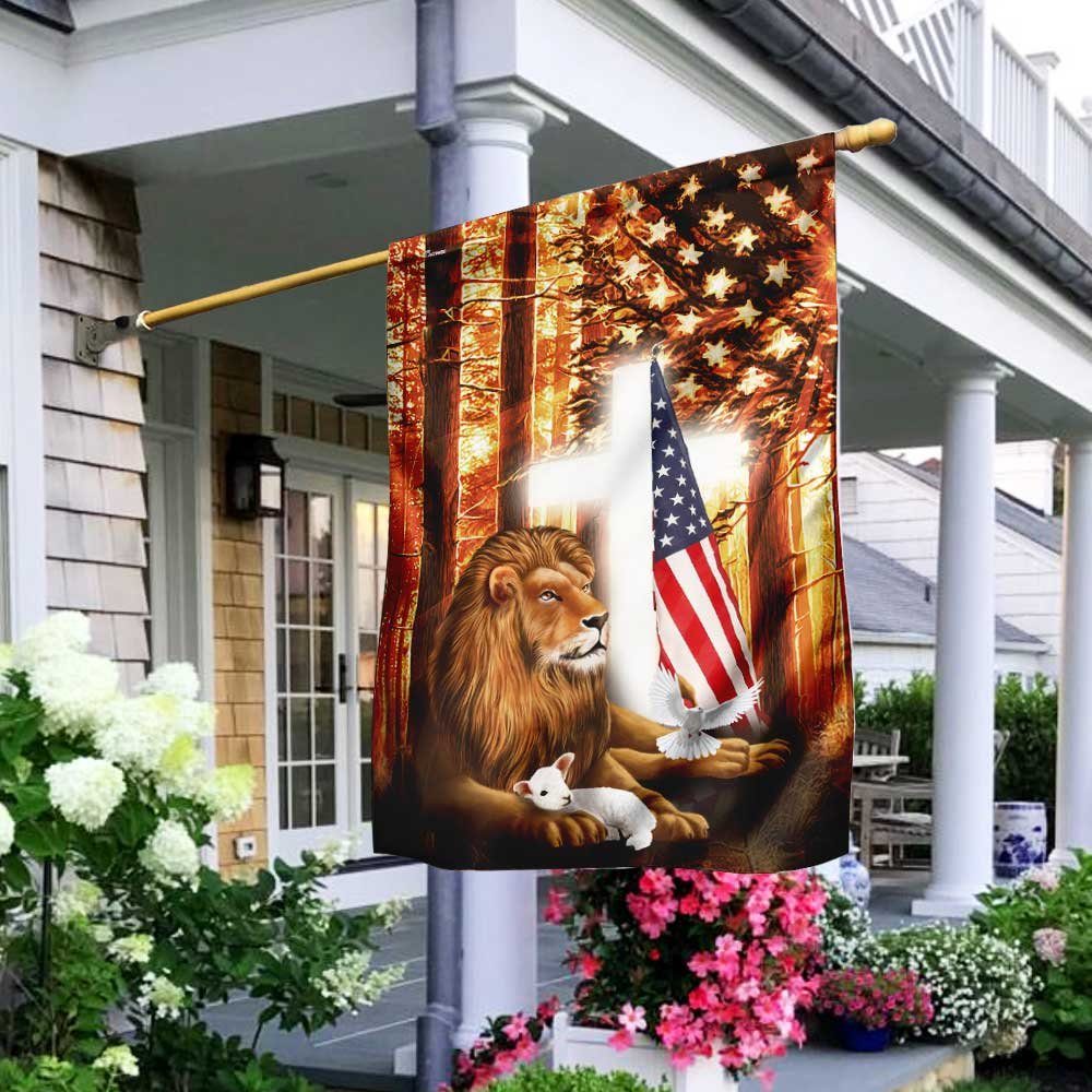 Lion Of Judah Lamb Of God American Flag