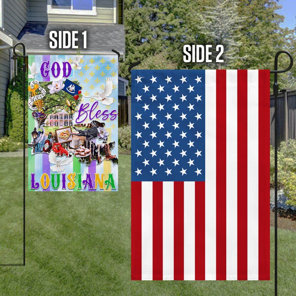 Louisiana Flag God Bless Louisiana Two-Sided Flag TPT831F
