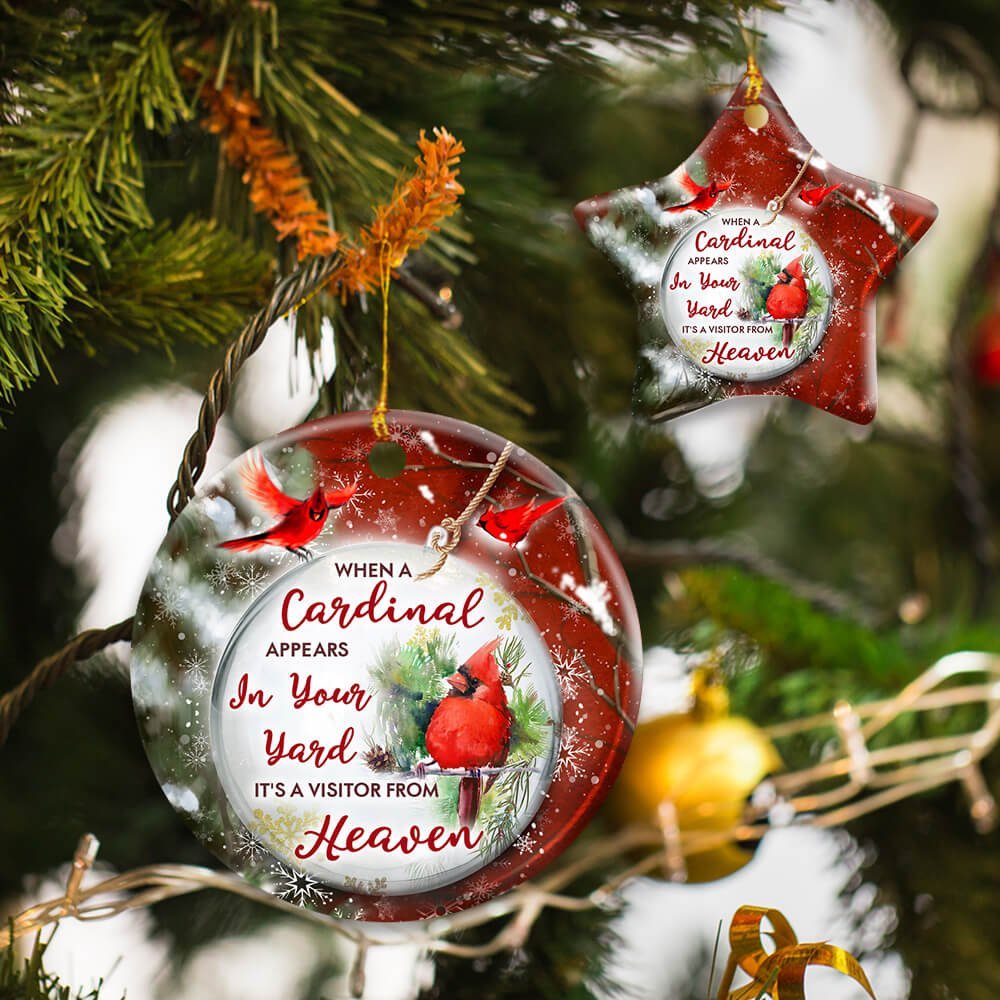 Love In Heaven Cardinal Ceramic Ornament