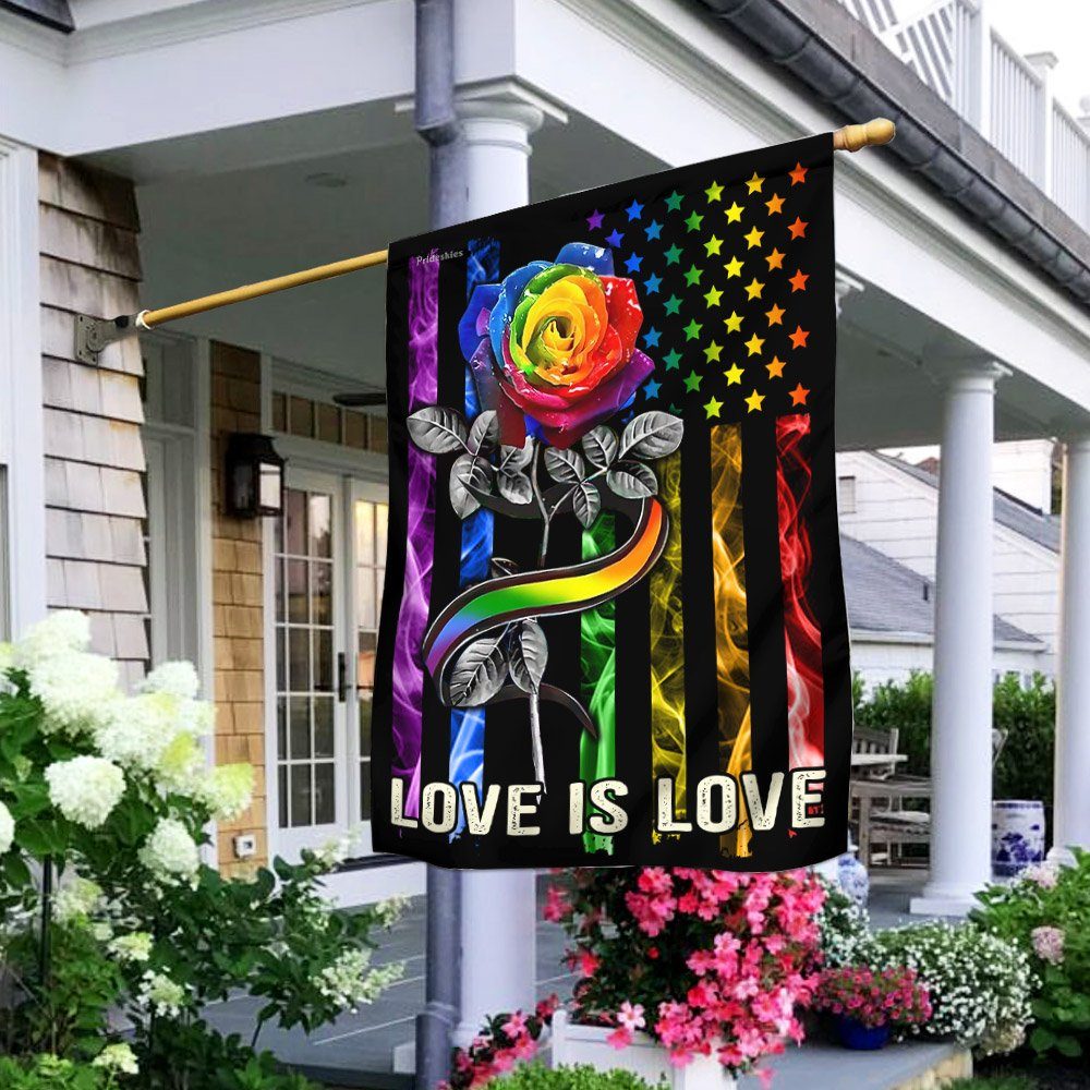Love Is Love LGBT American US Flag