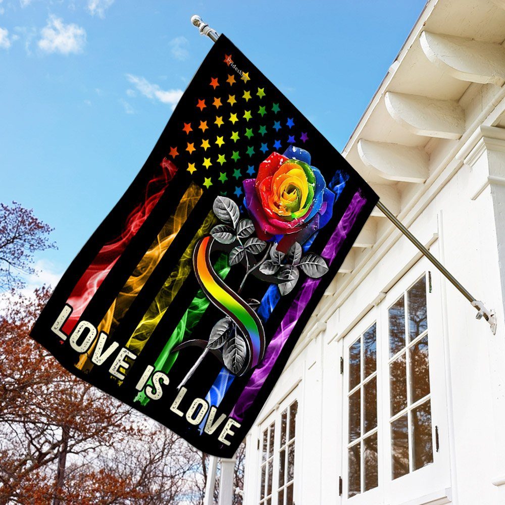 Love Is Love LGBT American US Flag