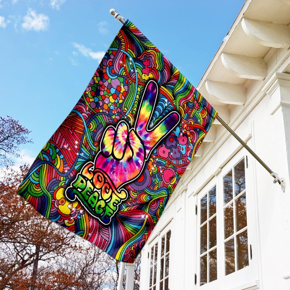 Love Peace Hippie Flag