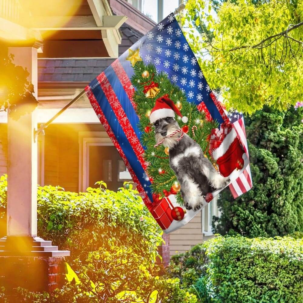 Lovely Schnauzer Christmas Flag Flagwix™ Merry Christmas With Schnauzer Dog Flag