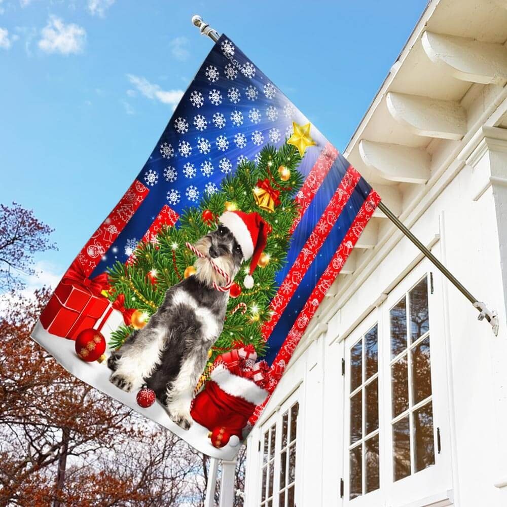 Lovely Schnauzer Christmas Flag Flagwix™ Merry Christmas With Schnauzer Dog Flag