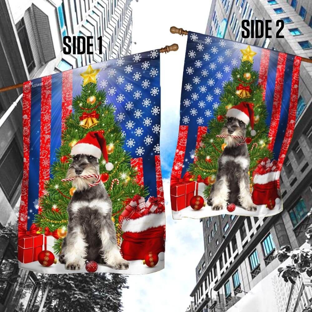 Lovely Schnauzer Christmas Flag Flagwix™ Merry Christmas With Schnauzer Dog Flag