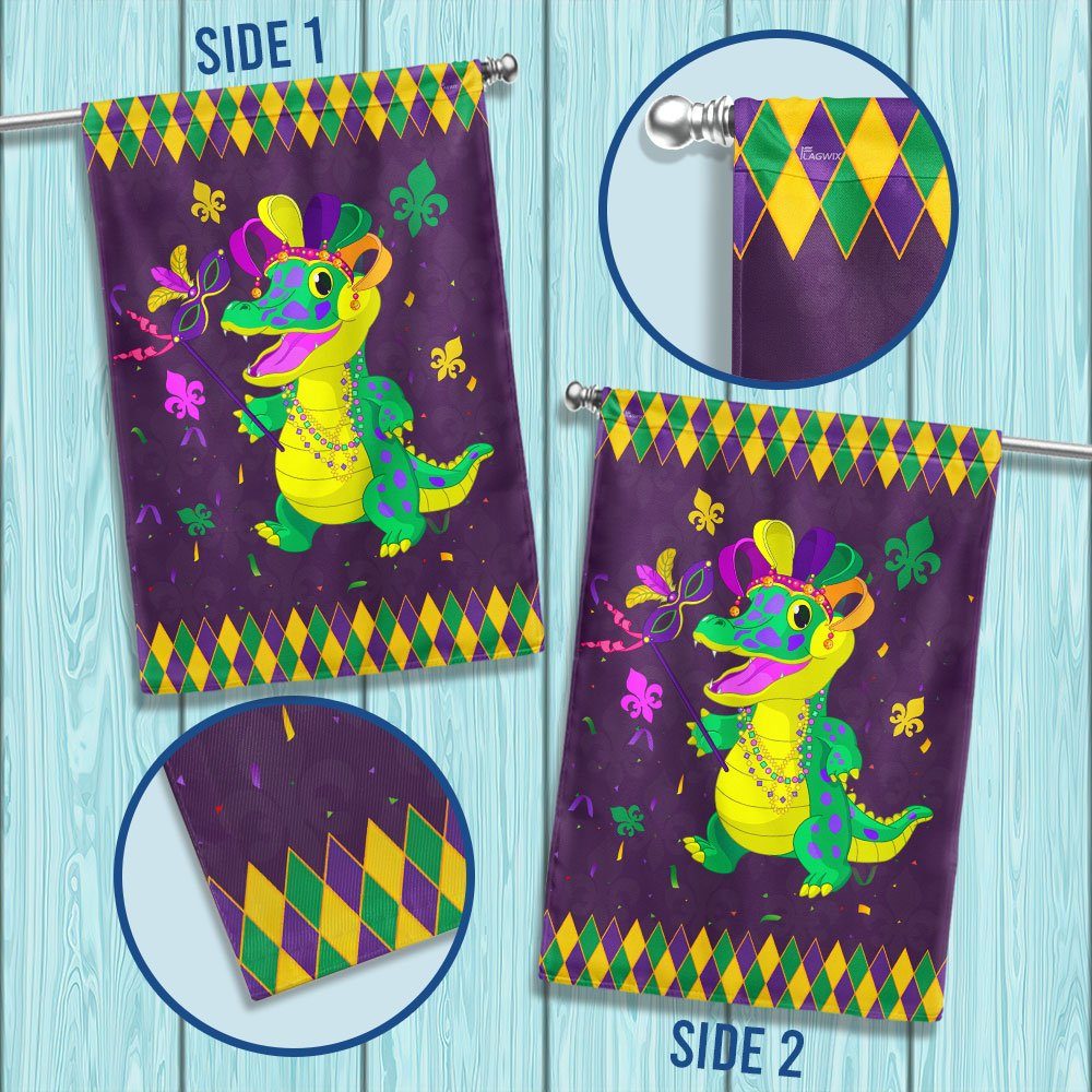 Mardi Gras Alligator Flag Funny Alligator LNT795F