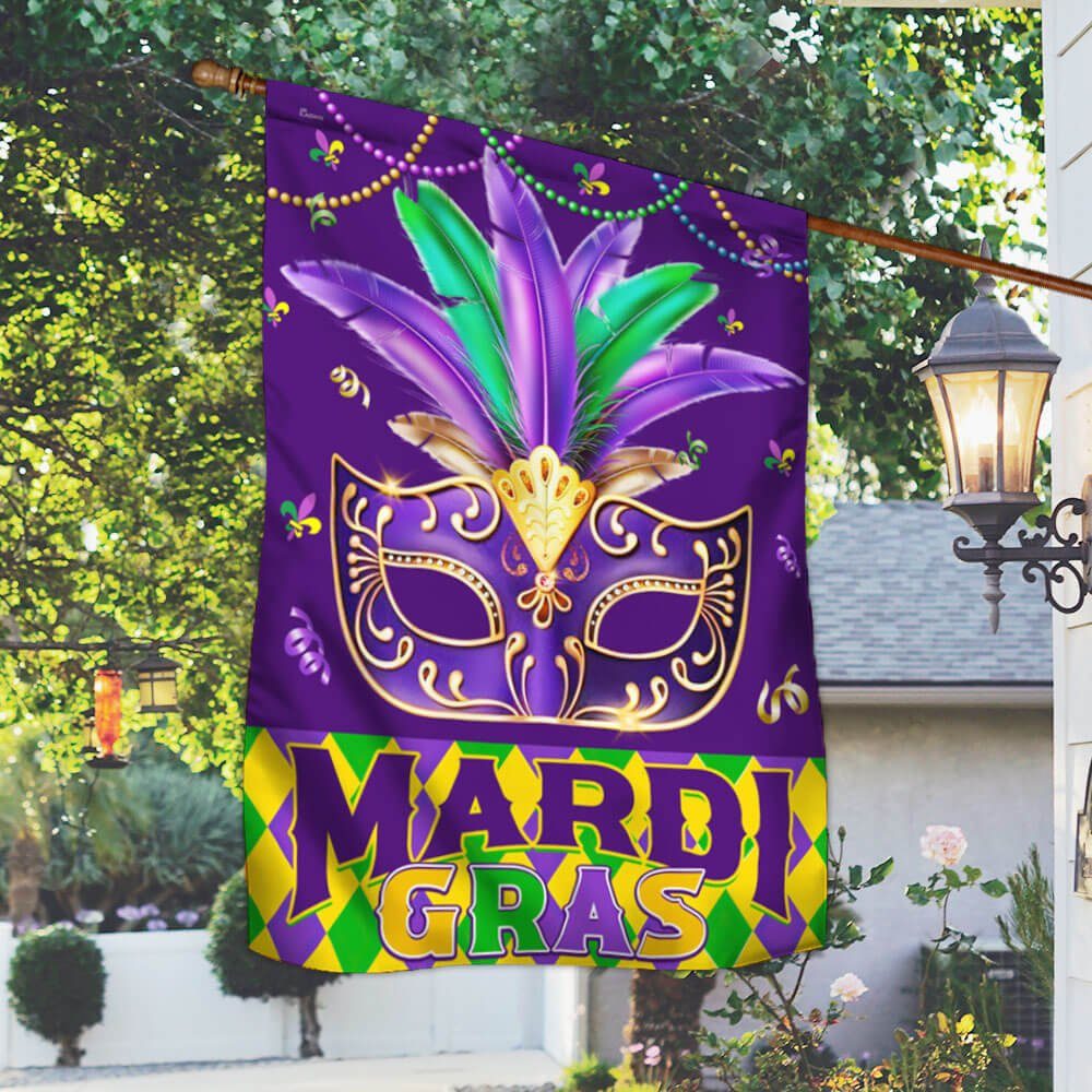 Mardi Gras Mask Carnival Flag BNN714F