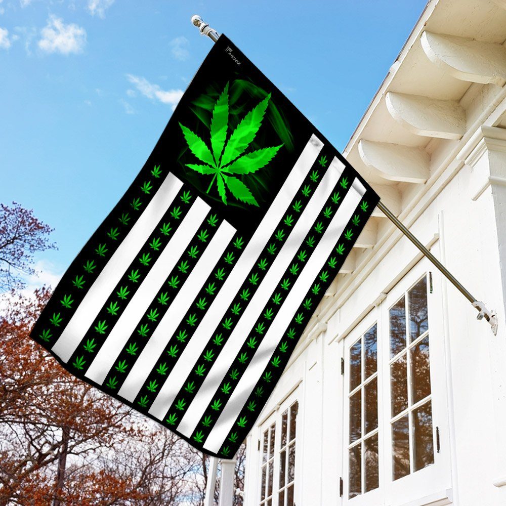 Marijuana Leaf American Flag