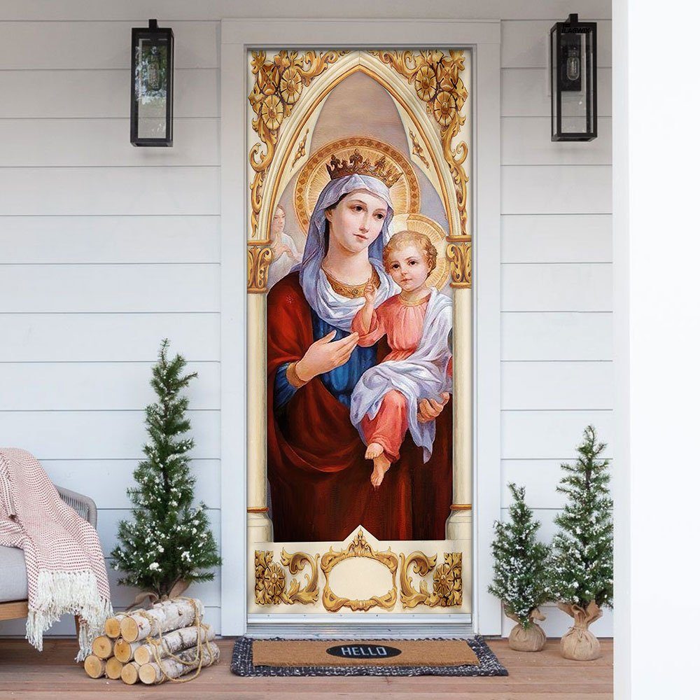 Mary and Jesus Door Cover