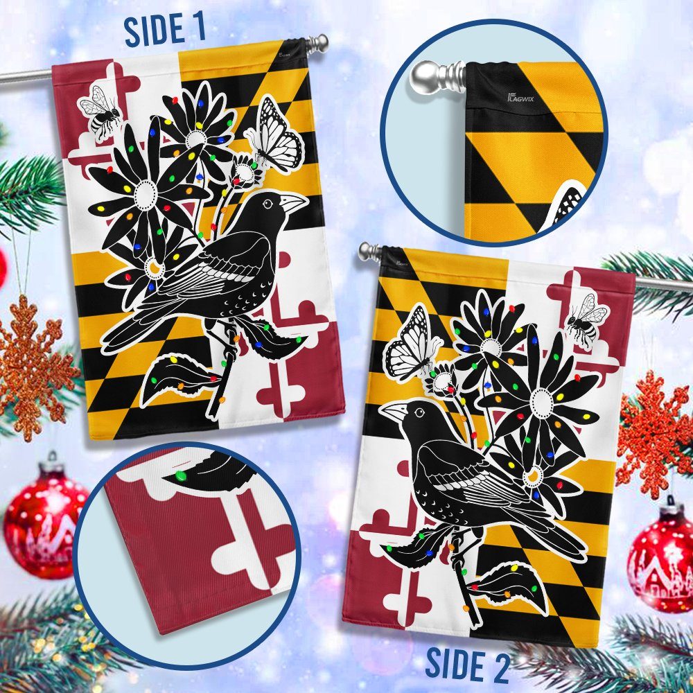 Maryland Christmas Baltimore Oriole Flag LNT810F