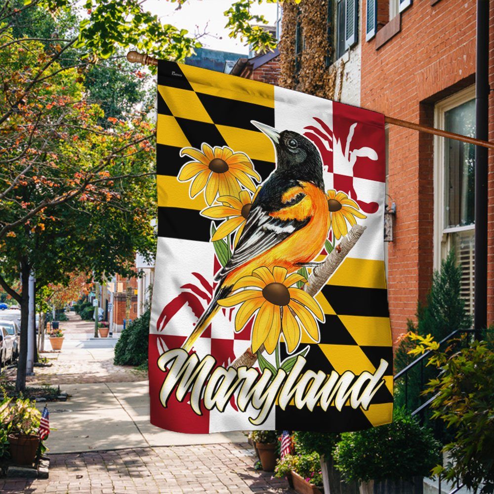 Maryland State Baltimore Oriole and Black-Eyed Susan Flag MLN440F
