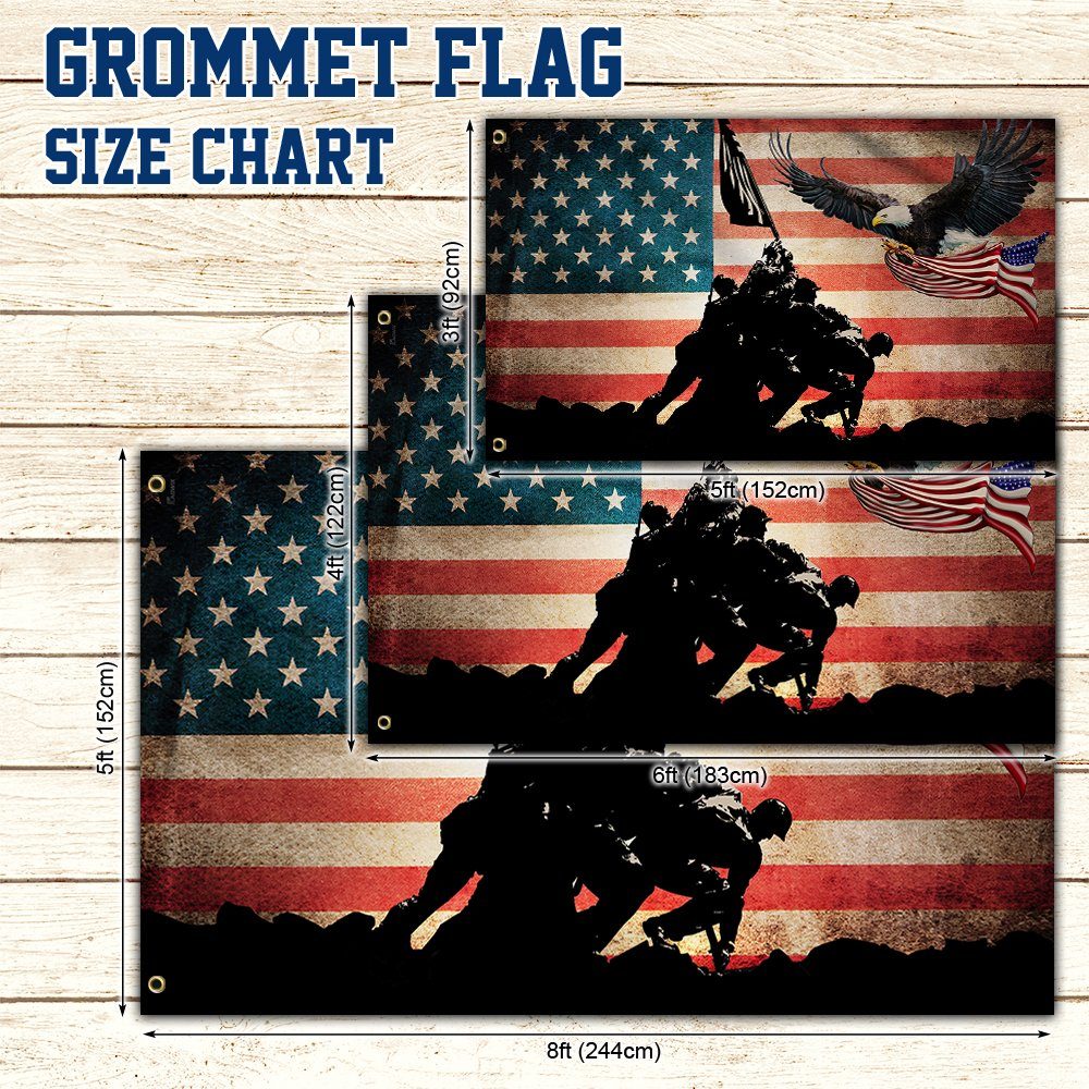 Memorial Day Flag American Eagle Veteran Grommet Flag QTR127GF
