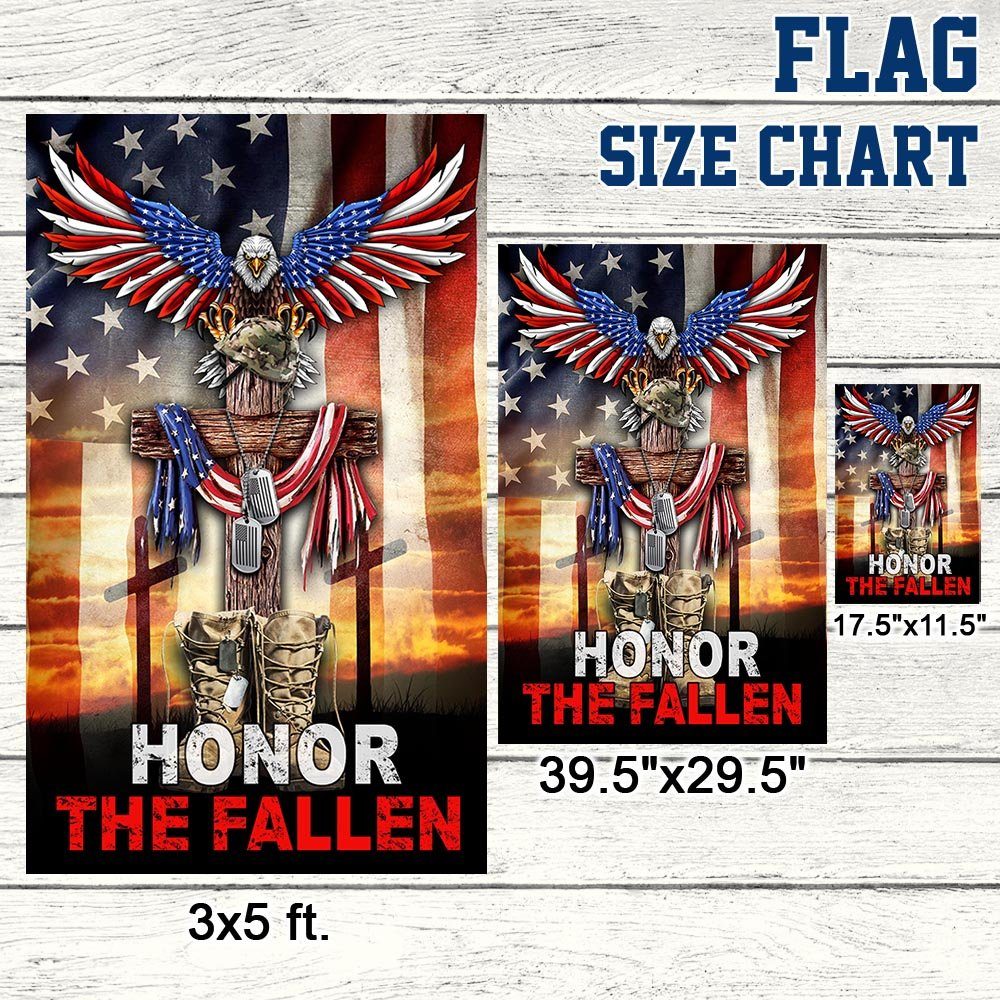 Memorial Day Veterans. Honor The Fallen. Christian Cross. American Eagle Flag TPT159F