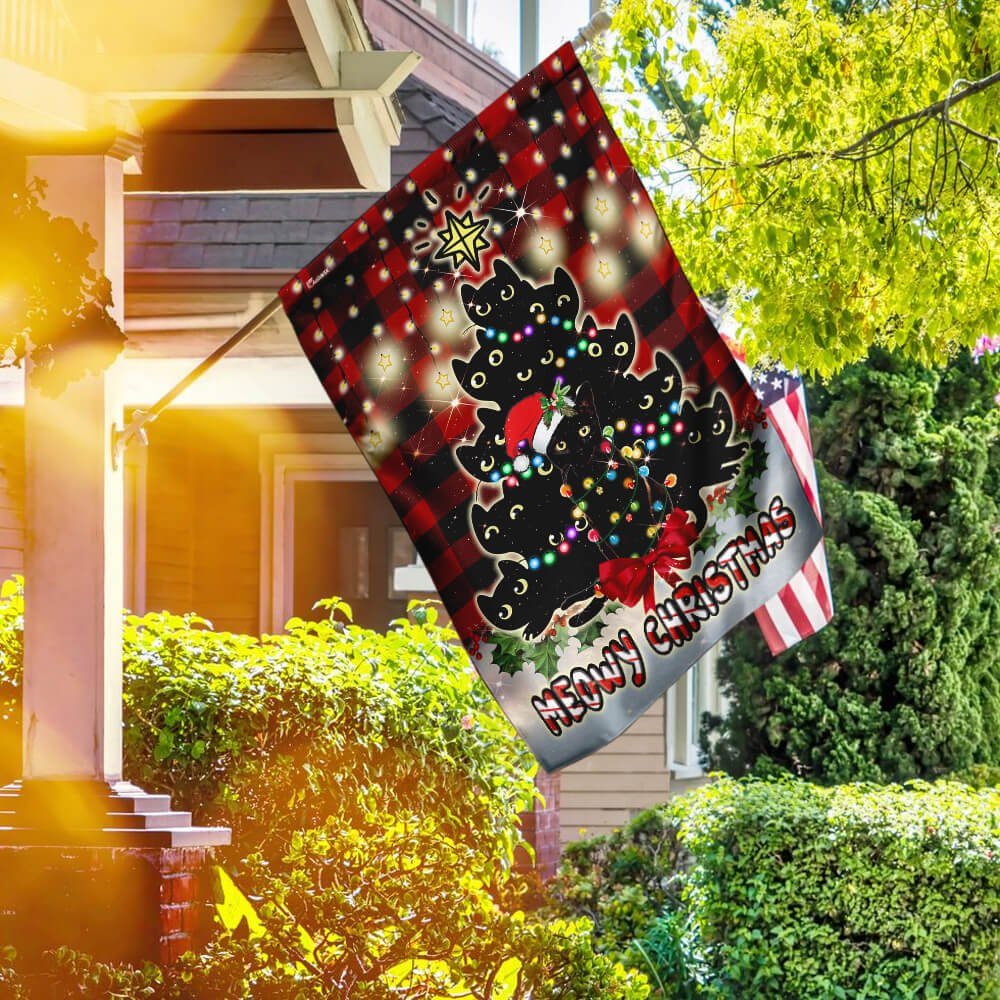 Meowy Christmas Flag