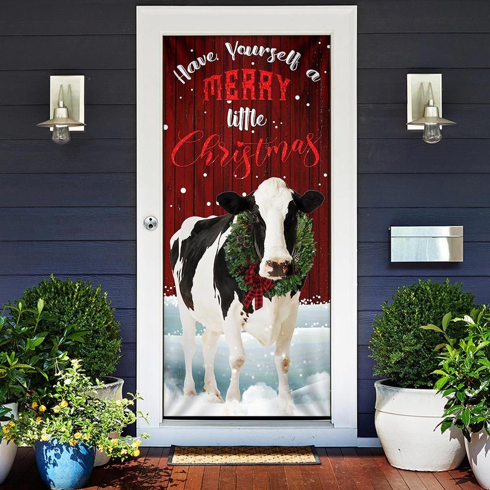Merrry Christmas Cattle Door Cover